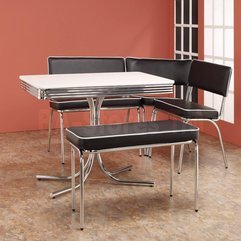 Dining Room Amazing Retro Chrome Dining Table With A Bench In - Karbonix