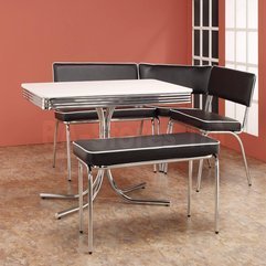 Best Inspirations : Dining Room Amazing Retro Chrome Dining Table With A Bench In - Karbonix