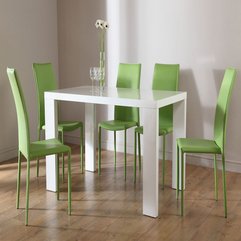 Dining Room In Green Chairs White Table With White Flowers In Modern Style - Karbonix