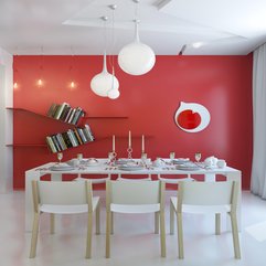 Dining Room Modern Light Fixture Red White - Karbonix