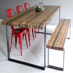 Best Inspirations : Dining Room Pleasant Wooden Dining Table With Stainless Steel - Karbonix