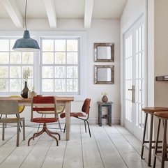 Dining Room Set Wooden Floor White Eclectic - Karbonix