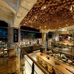 Dining Room With Natural Wooden In Starbucks Cafe Fascinating Design - Karbonix