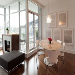 Best Inspirations : Dining Table Adorns With White Chairs Rounded Marble - Karbonix