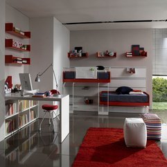 Double Bed Teen Room Designs Modern Red - Karbonix