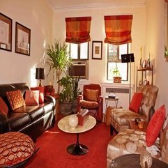 Drapes Red Design Living Room - Karbonix