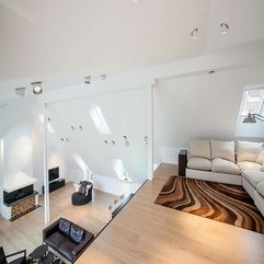 Best Inspirations : Equipped With White Sofa On Brown Curved Carpet Upper Floor - Karbonix