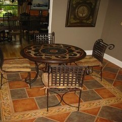Exotic Traditional Dining Table Tile Pattern Composition - Karbonix