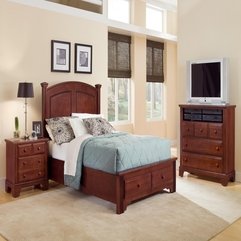Exquisite Traditional Panel Storage Bedroom Set Small Cherry - Karbonix
