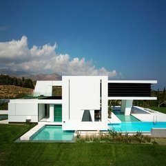 Exterior Impressive Modern Homes With White Unique Shape Wall And - Karbonix