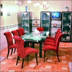 Best Inspirations : Extravagant Contemporary Dining Room With Striking Red Chairs - Karbonix