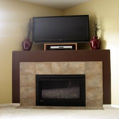 Best Inspirations : Fantastic Tv Above Corner Fireplace Big Slate Tile Faced Resourcedir - Karbonix