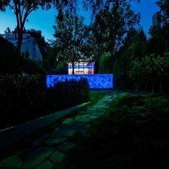 Fences Garden House Viewed From Stone Stepping In Facade Glowing - Karbonix