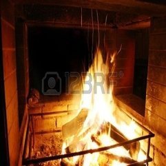 Best Inspirations : Fire Burning In A Natural Stone Fireplace Royalty Free Stock Photo - Karbonix