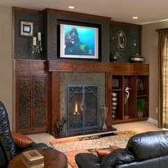 Fireplace Cute Living Room Decorating Design Ideas With Brown - Karbonix