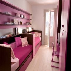 Best Inspirations : Fun Bedroom Ideas For Two Children With Wooden Floor Pink Theme - Karbonix