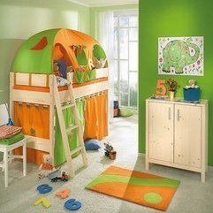 Funny Play Beds Small Kids Room Design In Green - Karbonix