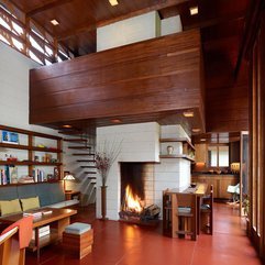 Furniture Amazing Fireplace And Wooden Stairway With Wooden - Karbonix