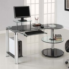 Furniture With Clear Glass For Computer Desk At Home Modern Computer - Karbonix
