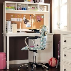 Girls White Desk Polkadot Chair At Bedroom Cute - Karbonix