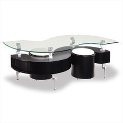Glass Table With Chic Shape Contemporary Coffee - Karbonix