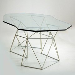 Glass Table With Unique Table Leg Contemporary Coffee - Karbonix
