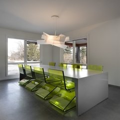 Best Inspirations : Glazed Chairs With White Table Beautiful White Hanging Lamp In Green - Karbonix