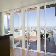 Glazed Doors With Balcony Outside White And - Karbonix