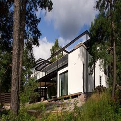 Glazed Interior Built Among Green Natural Surroundings White Villas - Karbonix