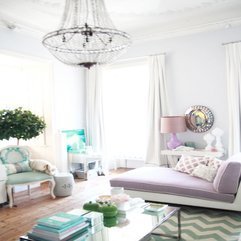 Gray Purple Turquoise Living Room Trendy Contemporary Apartment - Karbonix