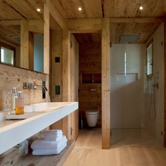 Great Contemporary Lovely Bathroom Design In Retro Wooden Tones - Karbonix
