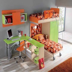 Green Color Furniture Airy Teens Bedroom Orange And - Karbonix