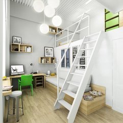 Green White Home Study Bedroom Design - Karbonix