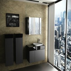 Best Inspirations : Grey Bathroom Furniture Glass Window With Amazing City Views Stunning Dark - Karbonix