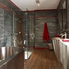 Best Inspirations : Grey Shower Area Red Accents - Karbonix