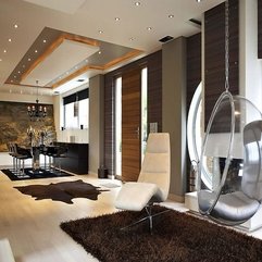 Hanging Chairs With Grey Sofa Lather In Front Of Fireplace Glazed - Karbonix