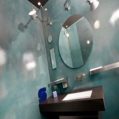 Best Inspirations : Hanging Glossy Blue Wall Rounded Mirror - Karbonix