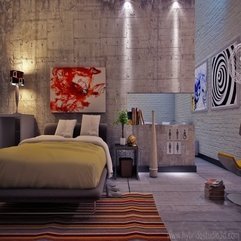 Headboard Painting And Wall Texture Modern Bedroom - Karbonix