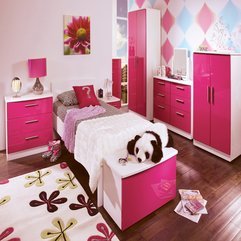 High Gloss Piece White And Pink Bedroom Design Storage Set - Karbonix