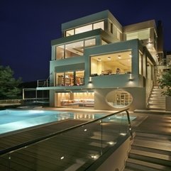 Best Inspirations : Home Combined With Glazed Wall Infinity Pool White Luxurious - Karbonix