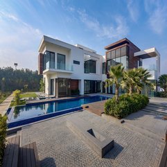 Best Inspirations : Home Completed With Blue Swimming Pool Two Levels - Karbonix