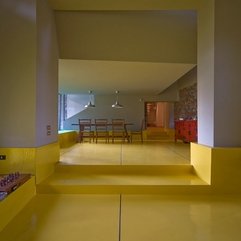 Best Inspirations : Home Completed With White Painted Wall Yellow Floor In Modern Style - Karbonix