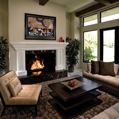 Home Design Modern Living Room Design With Small Fireplace And - Karbonix