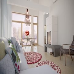 Best Inspirations : Home Design Modern Living Room Design With Unique Pendant Lamp - Karbonix