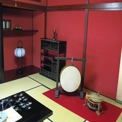 Home Design With Red Wall Japanese Interior - Karbonix