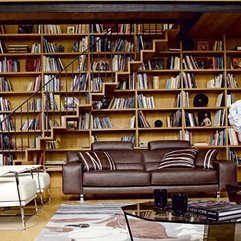Home Office Interior Design Ideas With Brown Sofa Nice Design Of Bookshelves Cozy - Karbonix