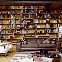 Best Inspirations : Home Office Interior Design Ideas With Brown Sofa Nice Design Of Bookshelves Cozy - Karbonix