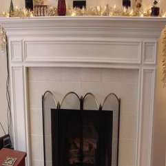 Ideas Decorating With White Tiles Fireplace Mantel - Karbonix