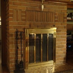 Ideas Luxury Red Bricks Exposed Tile Fireplace Surround On Golden - Karbonix