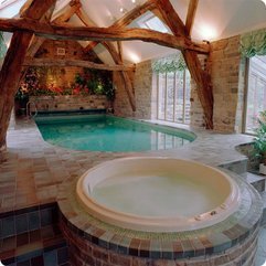 Indoor Pool With Classic Wooden Roof Cozy - Karbonix